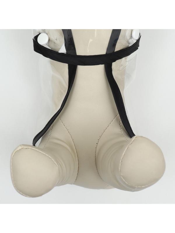 Дождевик для собак, размер XS (ДС 18, ОГ 25-30, ОШ 25 см), чёрный