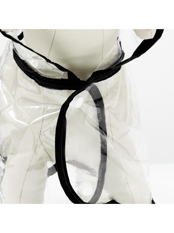 Дождевик для собак, размер M (ДС 26, ОГ 38-41, ОШ 40 см), чёрный