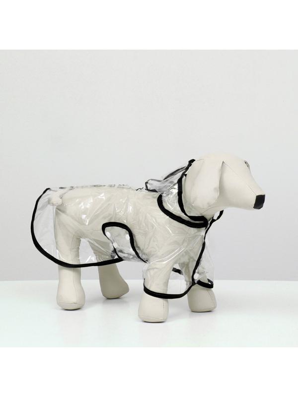 Дождевик для собак, размер M (ДС 26, ОГ 38-41, ОШ 40 см), чёрный