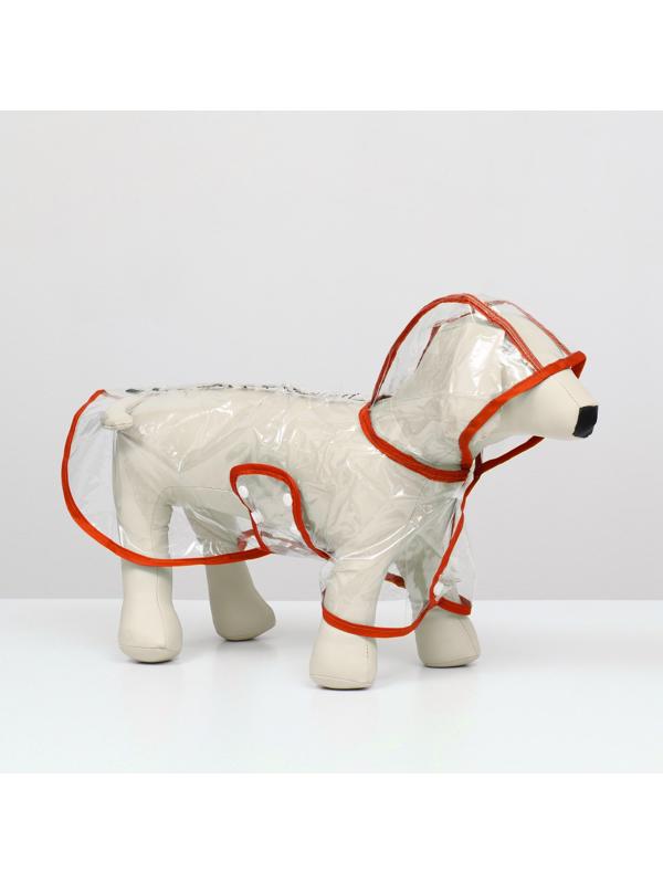 Дождевик для собак, размер M (ДС 26, ОГ 38-41, ОШ 40 см), красный