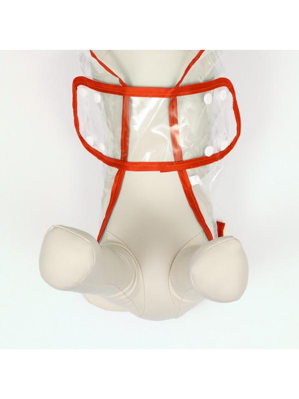 Дождевик для собак, размер M (ДС 26, ОГ 38-41, ОШ 40 см), красный