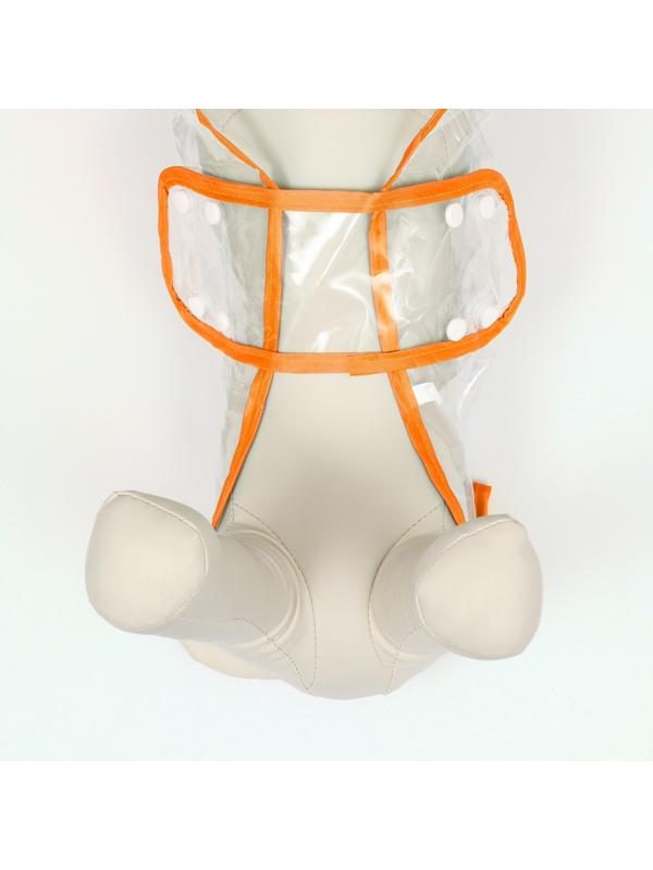 Дождевик для собак, размер S  (ДС 22, ОГ 35-38, ОШ 36 см), оранжевый