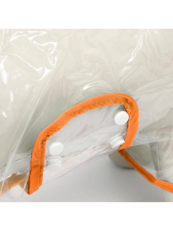 Дождевик для собак, размер S  (ДС 22, ОГ 35-38, ОШ 36 см), оранжевый