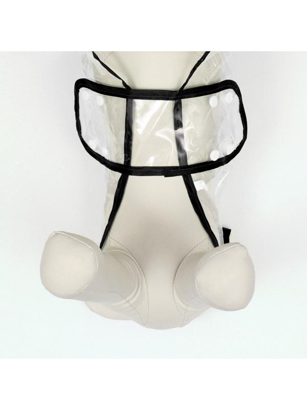 Дождевик для собак, размер XL (ДС 35, ОГ 46-50, ОШ 45 см), чёрный