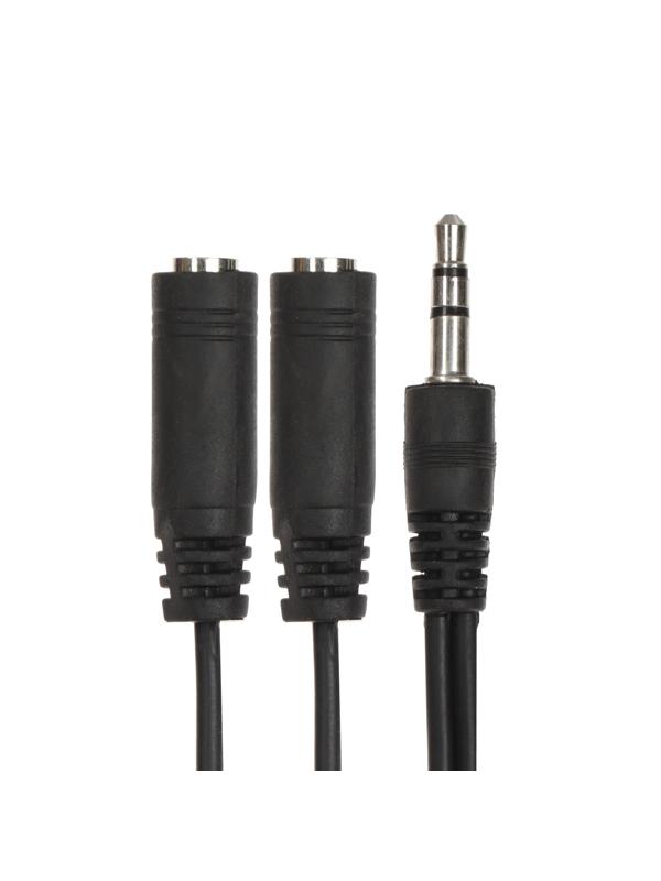 Разветвитель аудио ExeGate EX-CCA-417-0.2,Jack 3.5мм(m)-Jack 2x3.5мм(f) стерео+микрофон,0.2м