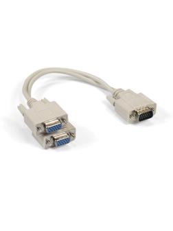 Кабель-разветвитель ExeGate EX-CC-VGA-15M2x15F-0.3,  VGA(F) - 2xSVGA(M), 0.3 м, серый