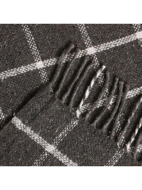 Плед Palermo 140х200см, тёмно-серый/белый, шерсть 20%, пан 40%, полиэстер 40%