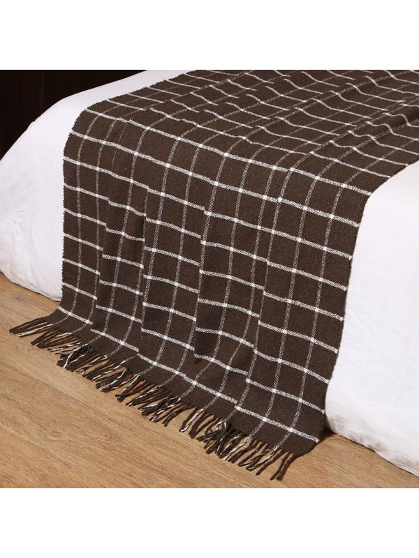 Плед Palermo 140х200см, белый/серый, шерсть 20%, пан 40%, полиэстер 40%