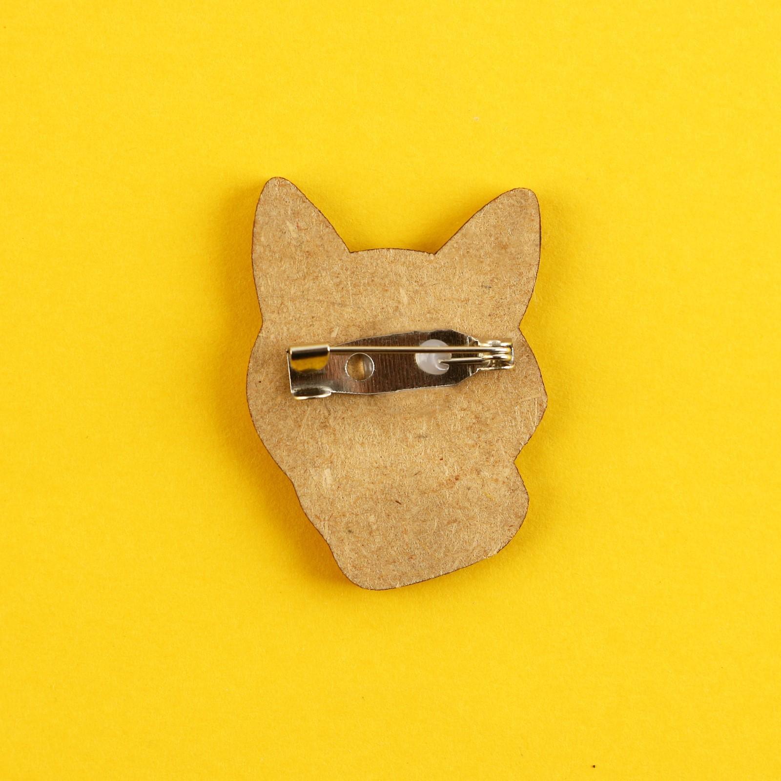 Значок-талисман деревянный «Рыжий кот», 2,6 х 3,5 см
