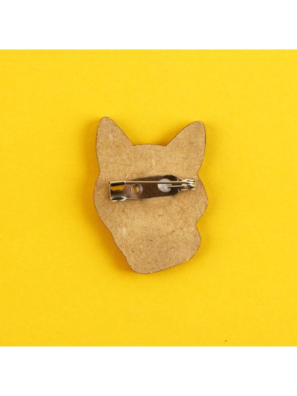 Значок-талисман деревянный «Рыжий кот», 2,6 х 3,5 см