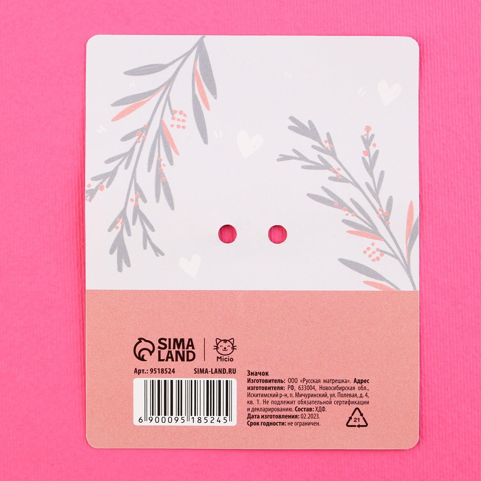 Значок-талисман деревянный «Енот»,3,2 х 3,3 см