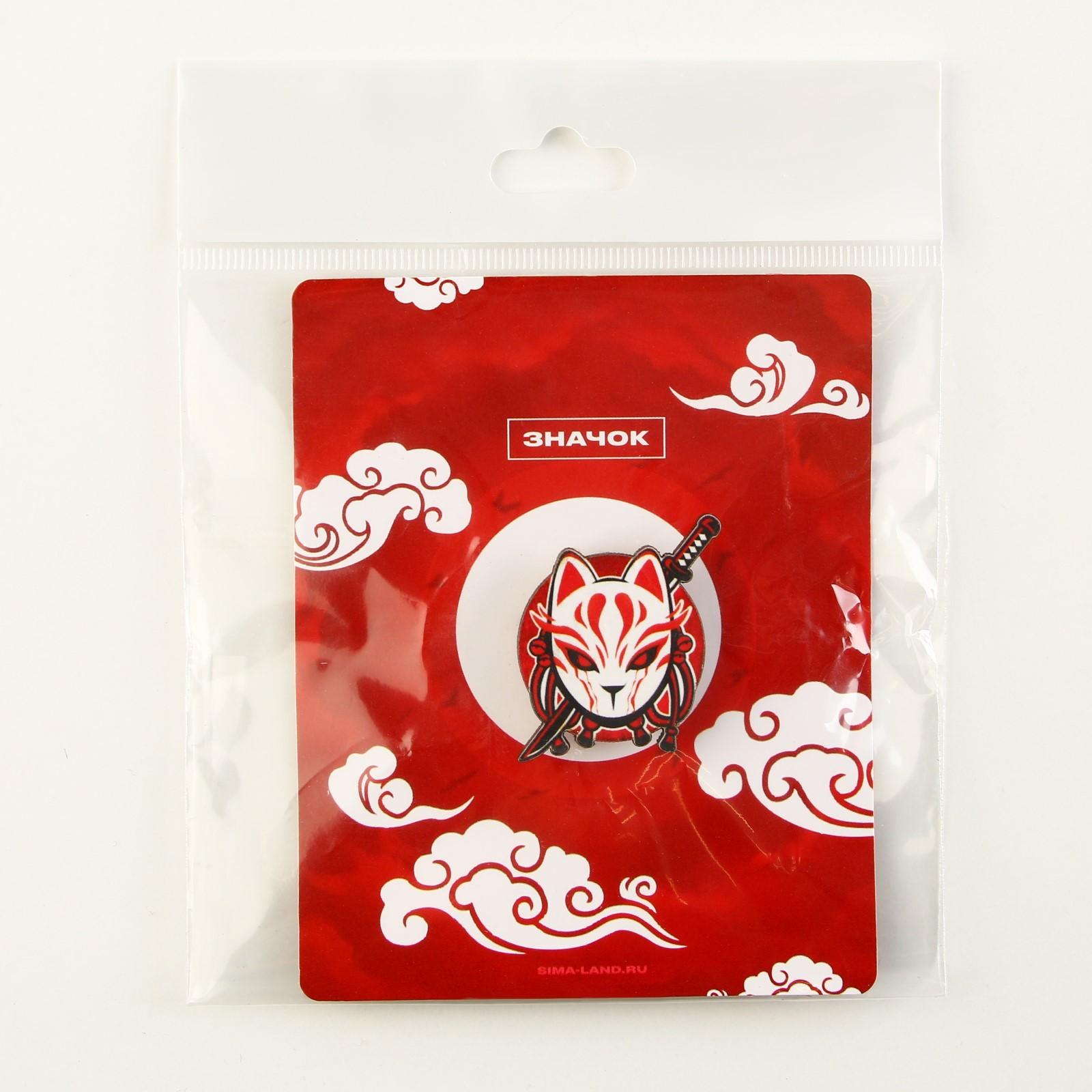 Значок деревянный «Кицунэ», аниме, 2,9 х 3,3 см