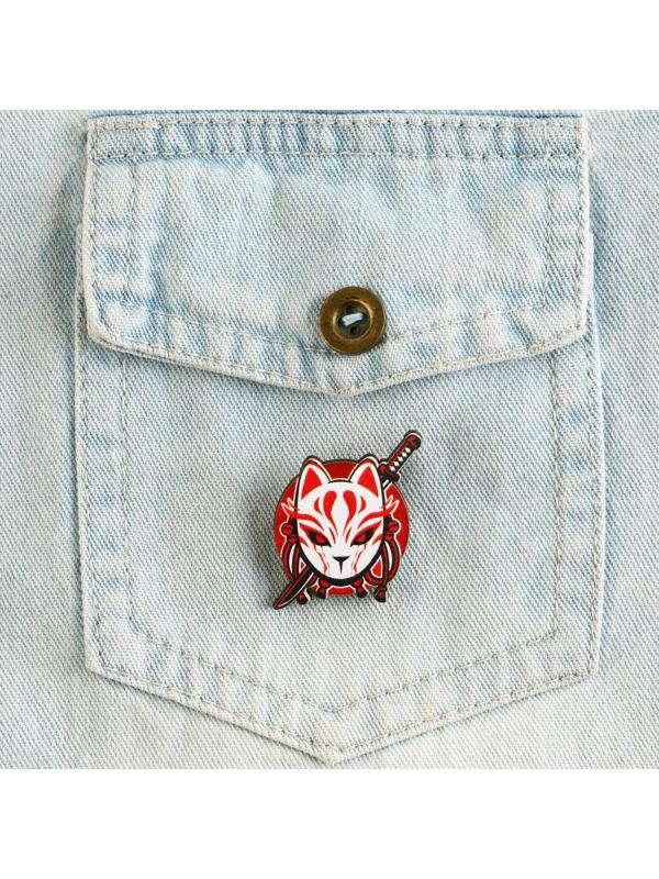 Значок деревянный «Кицунэ», аниме, 2,9 х 3,3 см