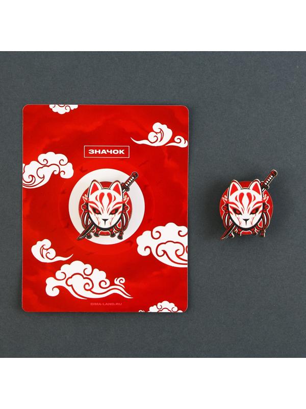 Значок деревянный «Кицунэ», аниме, 2,9 х 3,3 см