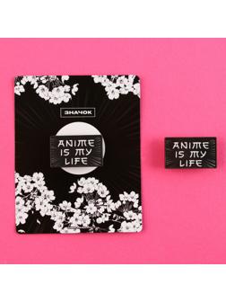 Значок деревянный «Anime is my life», аниме, 3,3 х 2 см