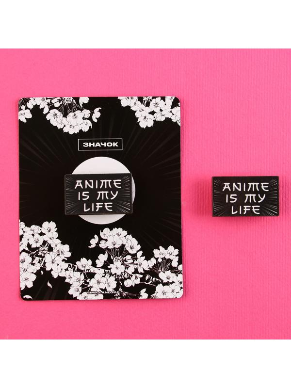 Значок деревянный «Anime is my life», аниме, 3,3 х 2 см