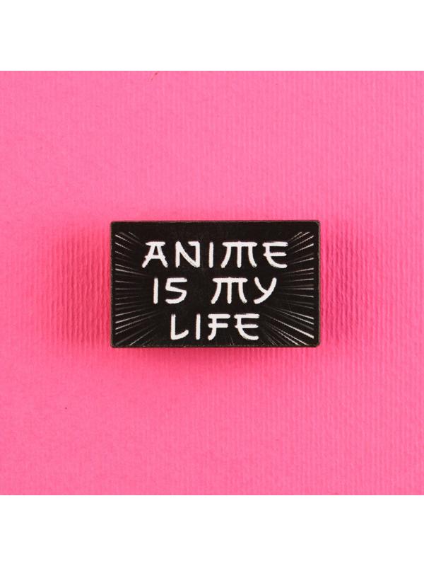 Значок деревянный «Anime is my life», аниме, 3,3 х 2 см