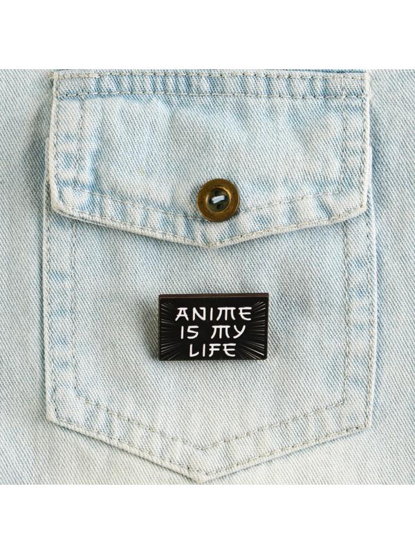 Значок деревянный «Anime is my life», аниме, 3,3 х 2 см
