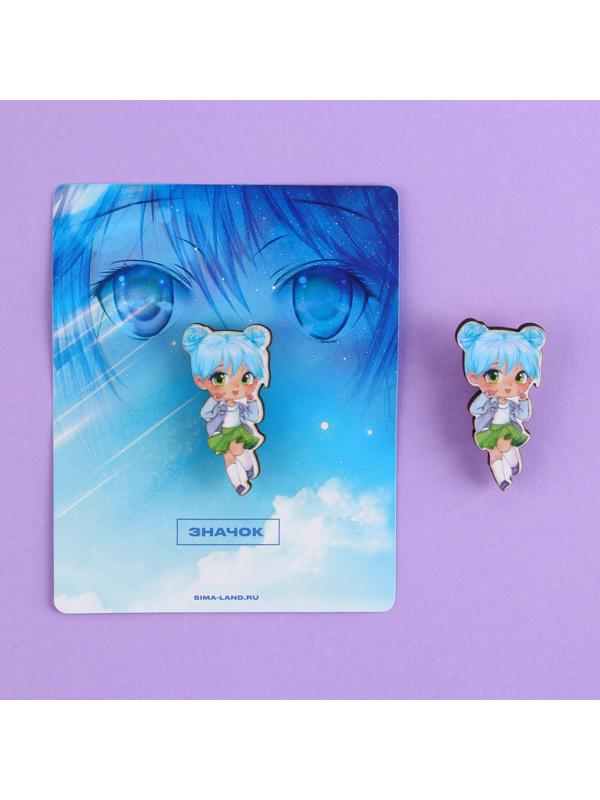 Значок деревянный «Милашка», аниме, 2 х 3,7 см