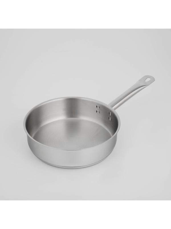 Сковорода «Общепит», d=24 см, h=6,5 см, корпус 0,6 мм, дно ТРС 3,5 мм, индукция