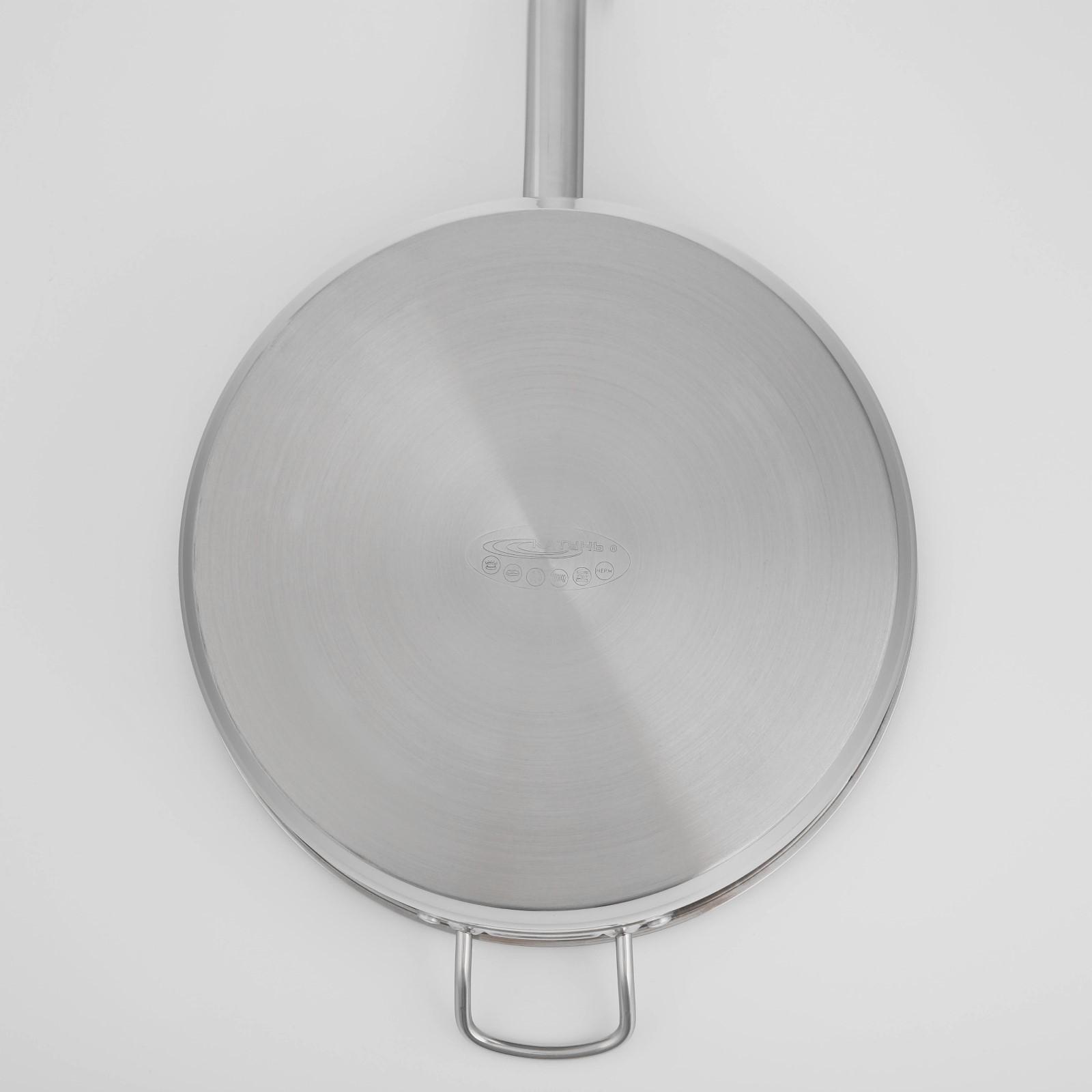 Сковорода «Общепит», d=34 см, h=9 см, корпус 0,6 мм, дно ТРС 3,5 мм, индукция