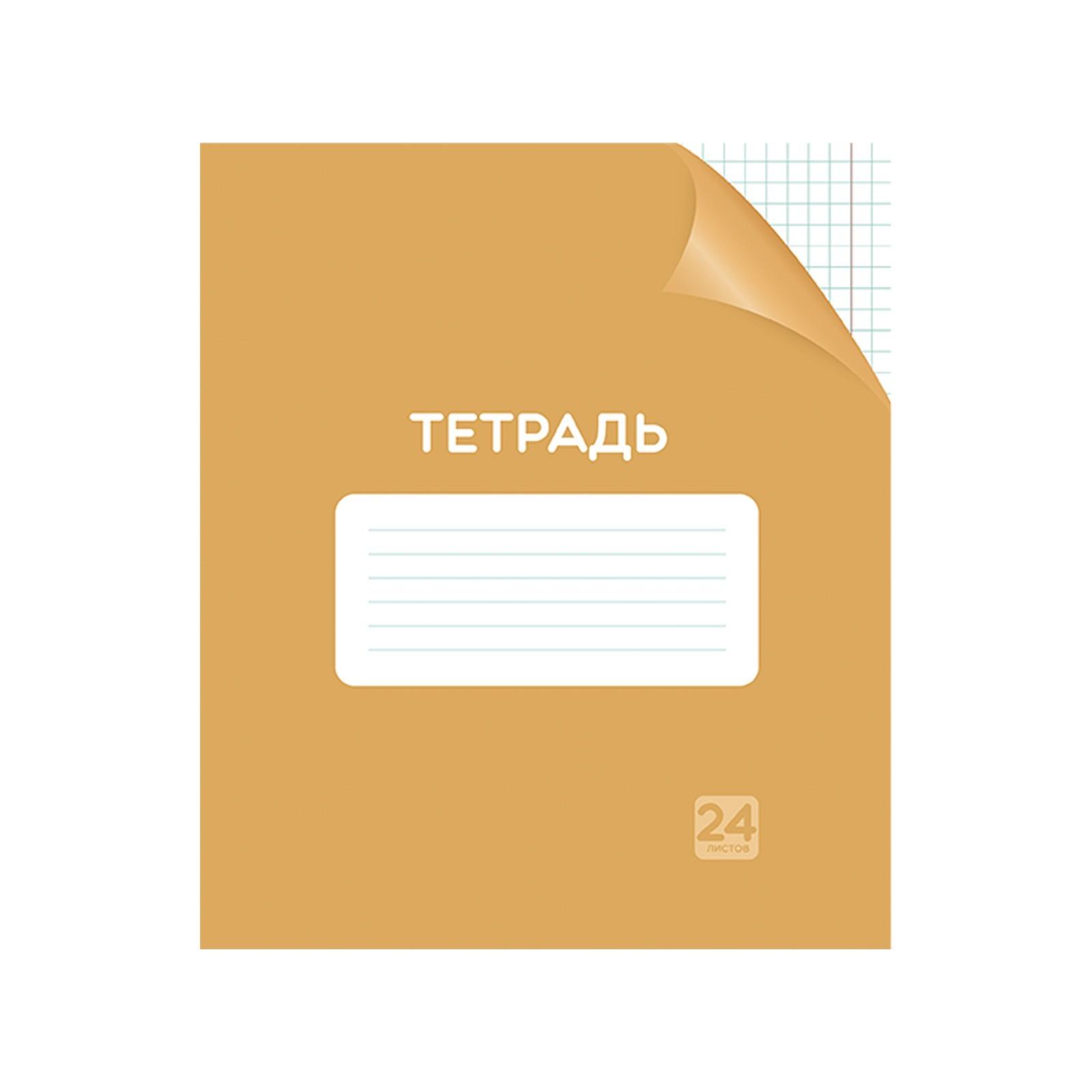 Тетрадь 24 листа в клетку Однотонная 
