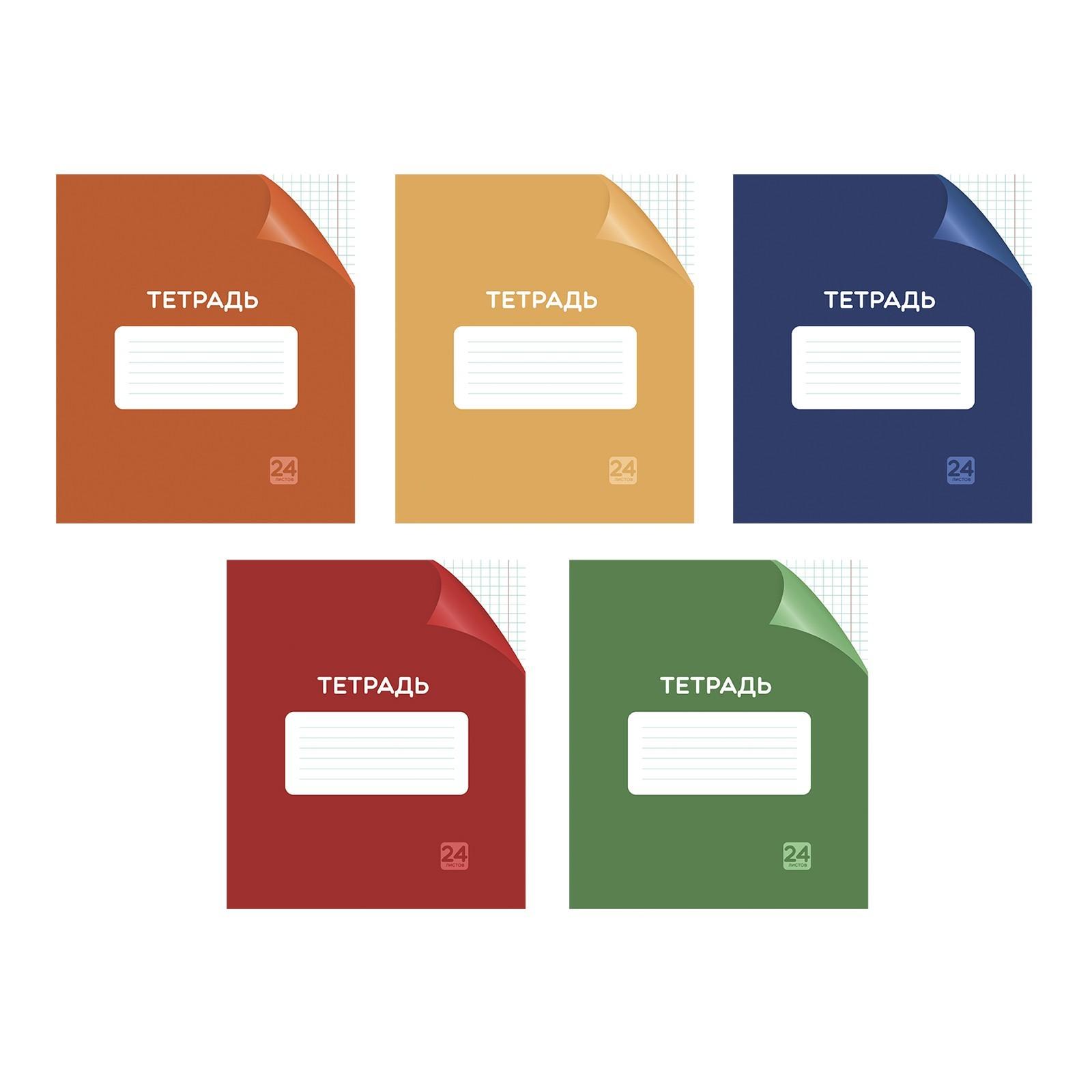 Тетрадь 24 листа в клетку Однотонная 