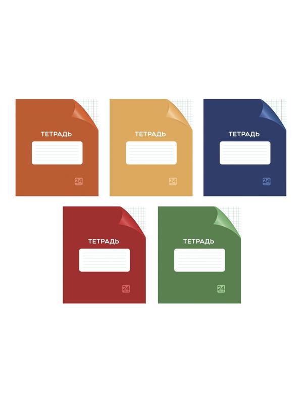 Тетрадь 24 листа в клетку Однотонная 