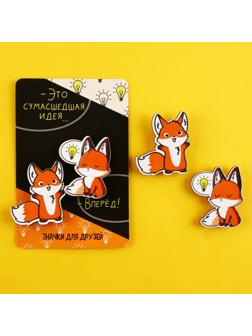 Значки деревянные «Это сумасшедшая идея», 2 шт.