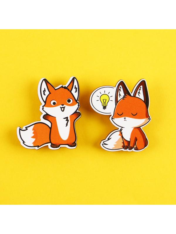 Значки деревянные «Это сумасшедшая идея», 2 шт.