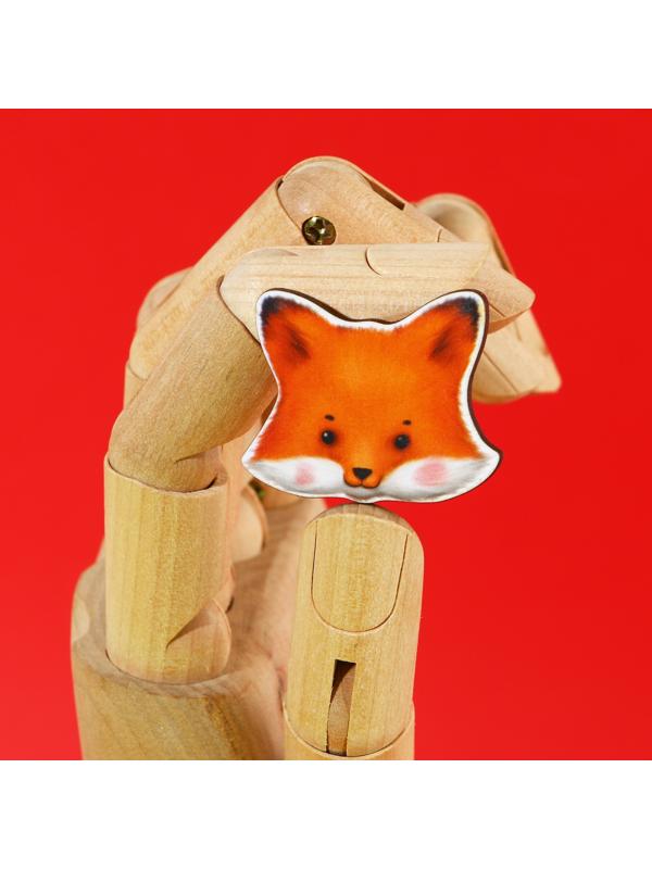 Значок-талисман деревянный «Лиса», 3,5 х 3,3 см