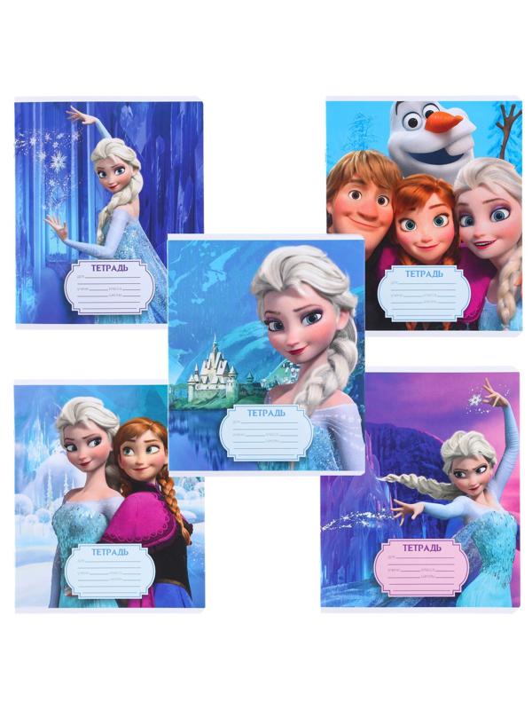 Тетрадь 12 листов, линейка, Холодное сердце / Микс 10 шт.