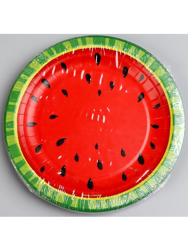 Тарелка бумажная «Арбуз», 18 см