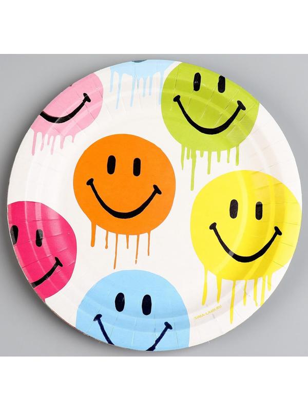 Тарелка бумажная «Смайл», 18 см