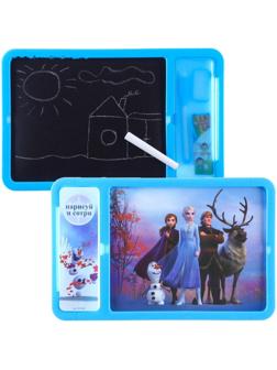 Доска для рисования с маркером-стиралкой, Холодное сердце синий