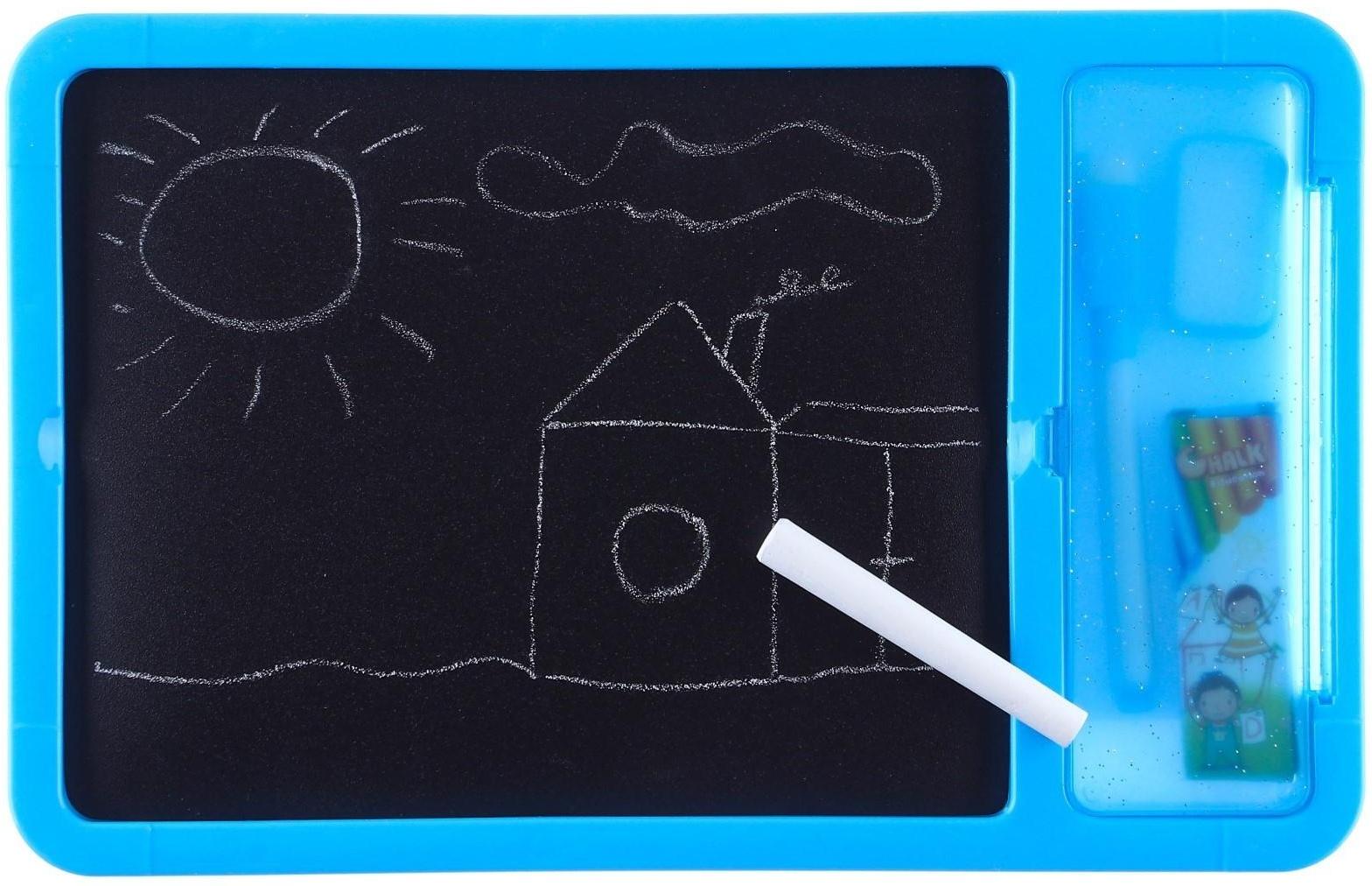 Доска для рисования с маркером-стиралкой, Синий трактор синий