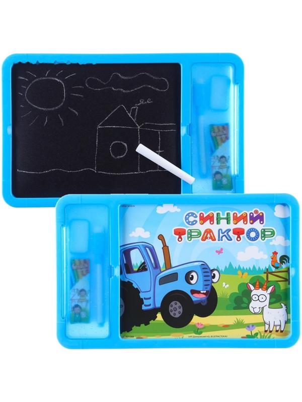 Доска для рисования с маркером-стиралкой, Синий трактор синий