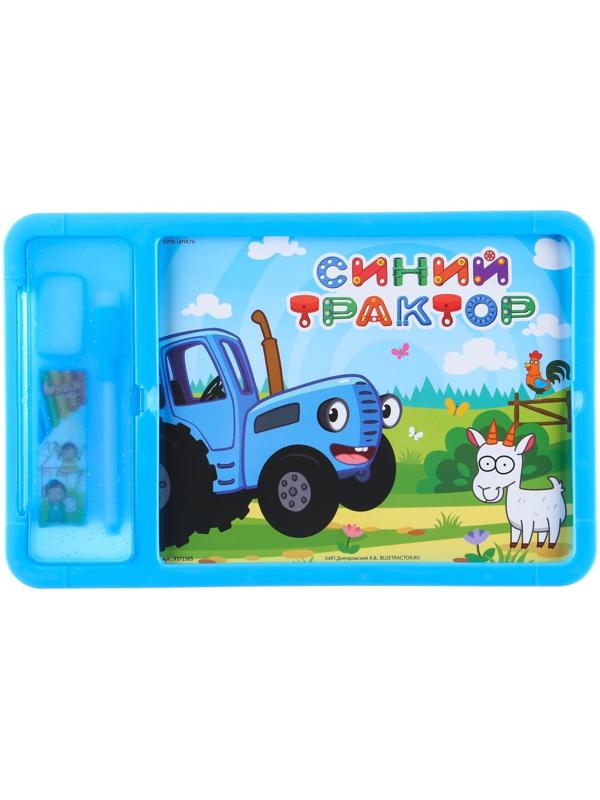 Доска для рисования с маркером-стиралкой, Синий трактор синий