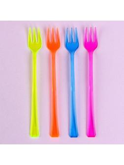 Вилки пластиковые, в наборе 12 штук, цвета МИКС