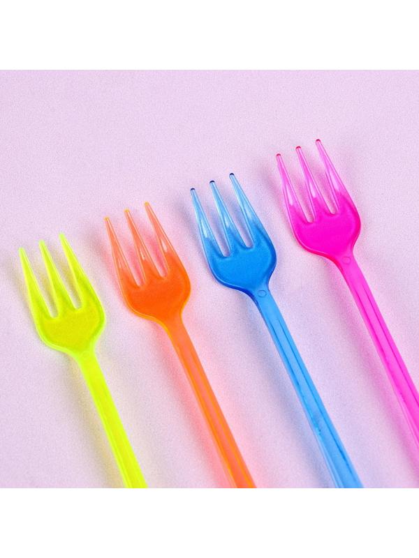 Вилки пластиковые, в наборе 12 штук, цвета МИКС