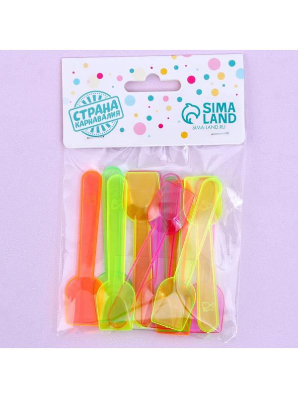 Ложки пластиковые, в наборе 12 штук, цвета МИКС