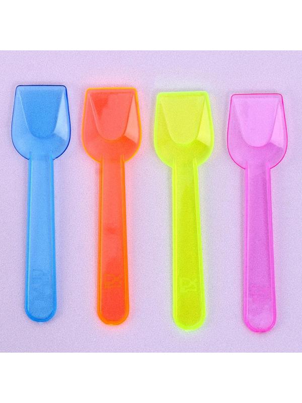 Ложки пластиковые, в наборе 12 штук, цвета МИКС