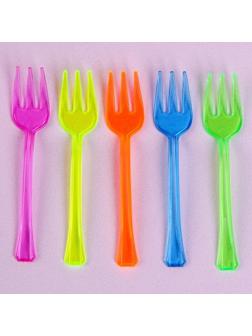 Вилки пластиковые, в наборе 12 штук, цвета МИКС