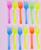 Вилки пластиковые, в наборе 12 штук, цвета МИКС