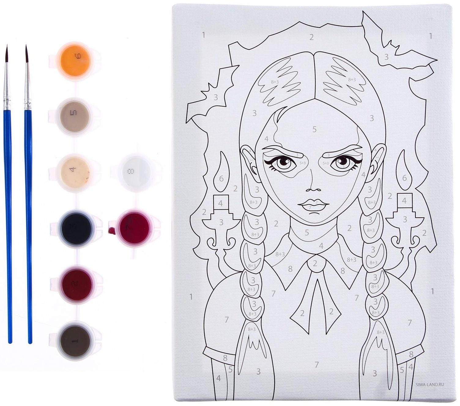 Картина по номерам «Девочка со свечками», 21х15 см