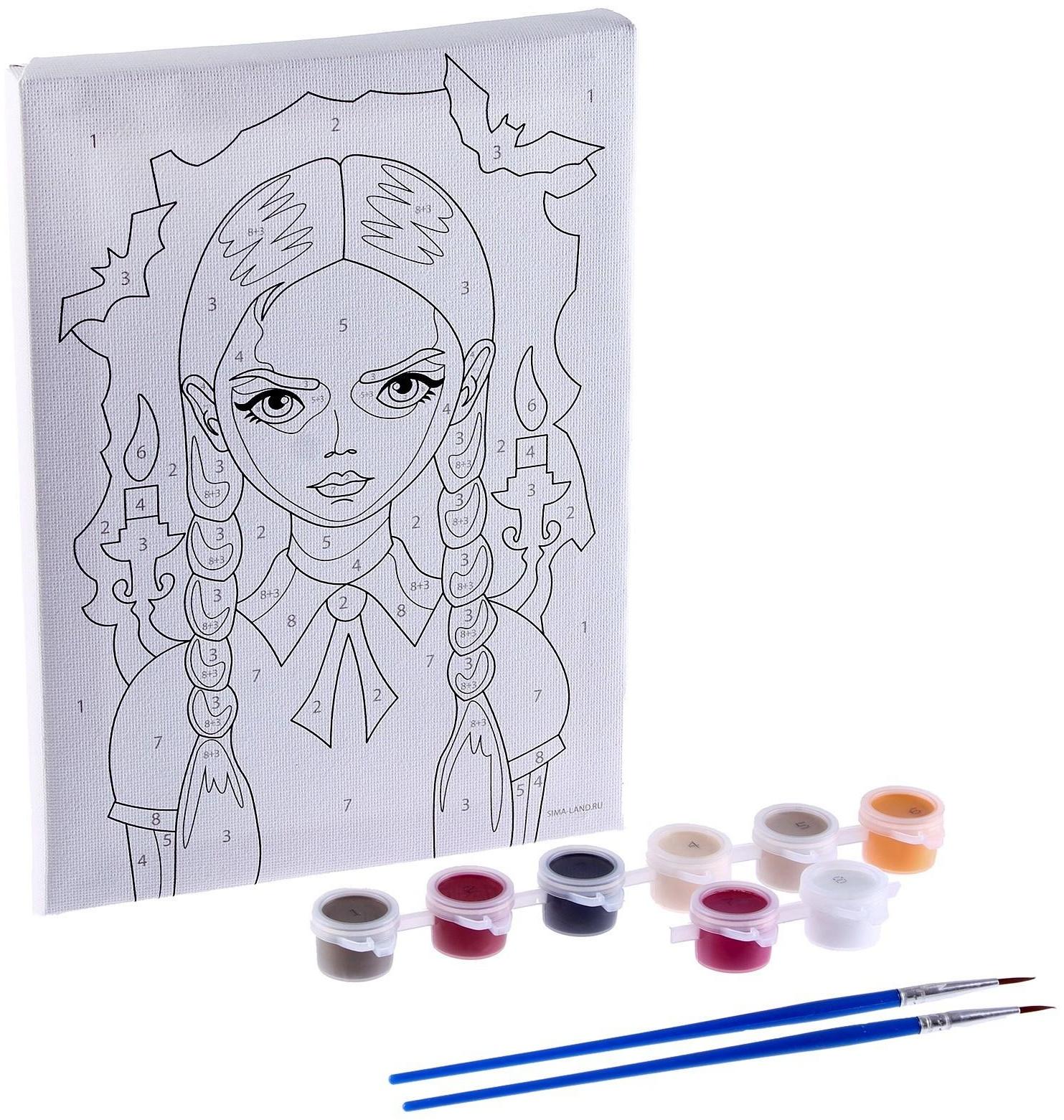 Картина по номерам «Девочка со свечками», 21х15 см