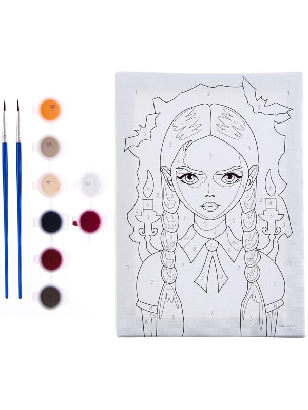 Картина по номерам «Девочка со свечками», 21х15 см