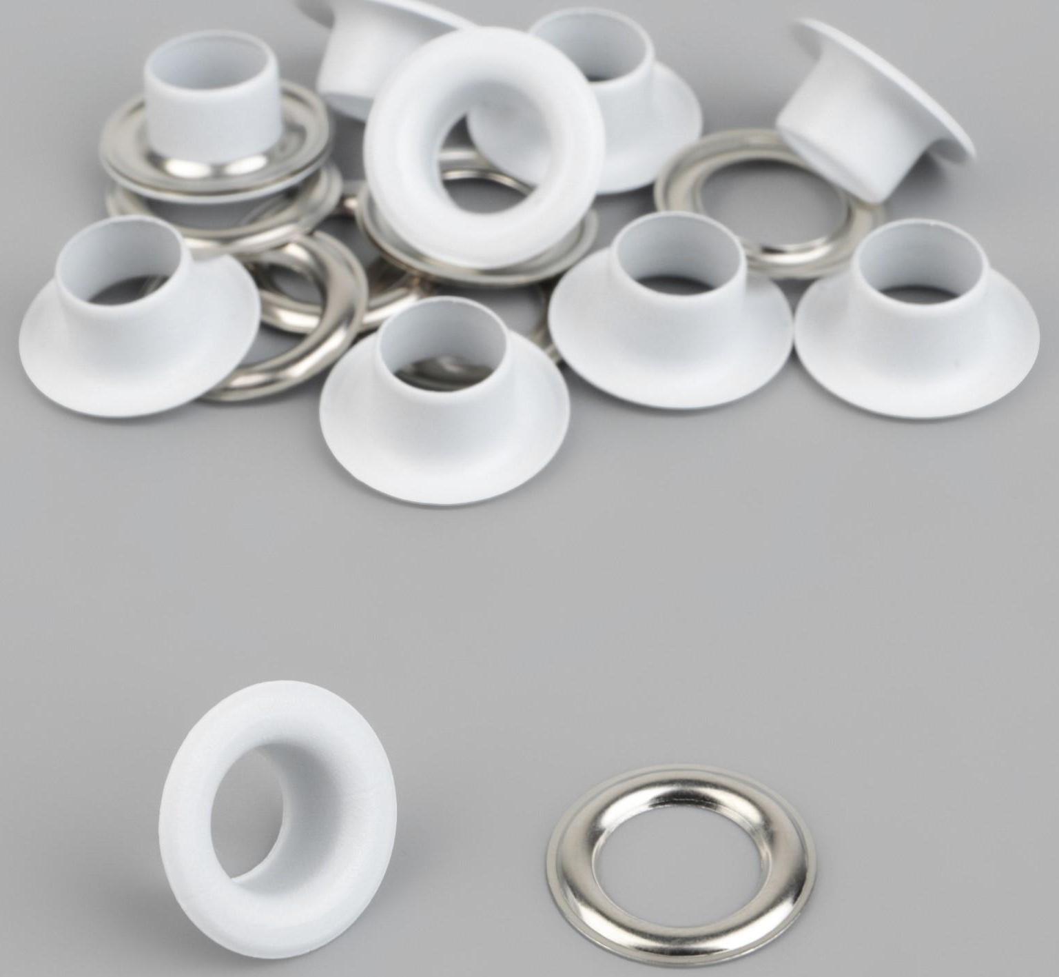 Люверс, d = 8 мм, 10 шт, цвет белый