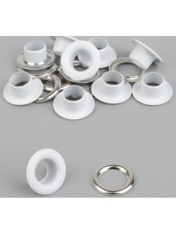 Люверс, d = 8 мм, 10 шт, цвет белый