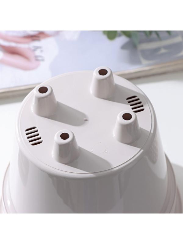 Кашпо со вставкой «Клевер», 3,2 л, d=17,5 см, h=16 см, цвет льняной